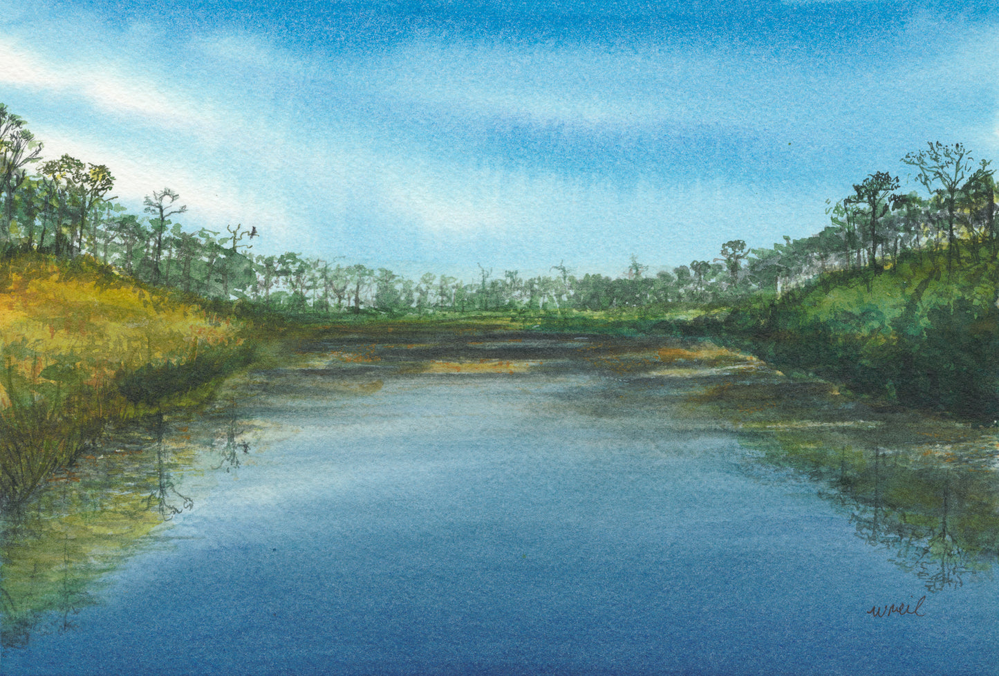 Where The Osprey Waits - Wood Mounted Print